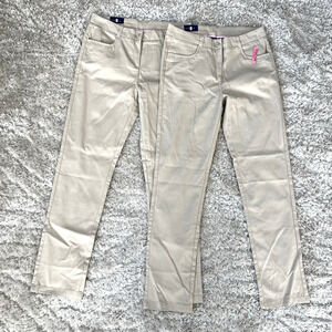 2 IZOD Teen Size 13 Pants Approved Schoolwear Khaki Stretch Skinny Lot Khaki NEW